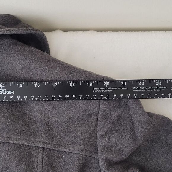 Avenue Gray Wool Blend Double Breasted Peacoat Dark Academia Size 22/24 - Picture 7 of 8